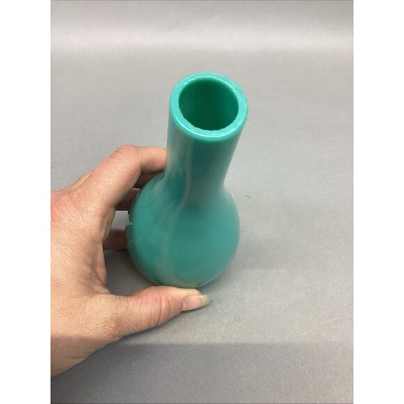 Light Aqua Glass Vase - 6.25” - Picture 5 of 7